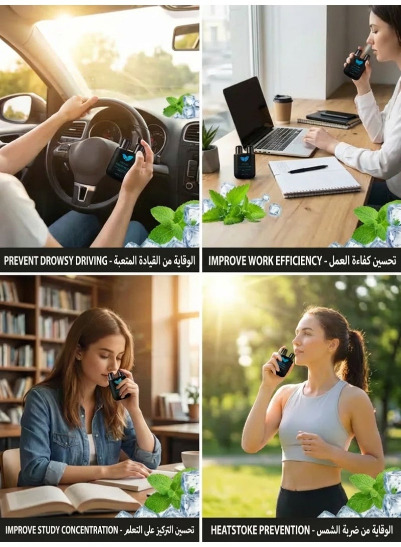 عصي استنشاق الأنف العطرية المحمولة 1 قطعة - منثول منعش قوي | تصميم ثنائي الفوهات بدون إضافات | يخفف من انسداد الأنف ويزيد من التركيز واليقظة | قابل لإعادة الاستخدام للقيادة والدراسة وتخفيف البرد - Image 5